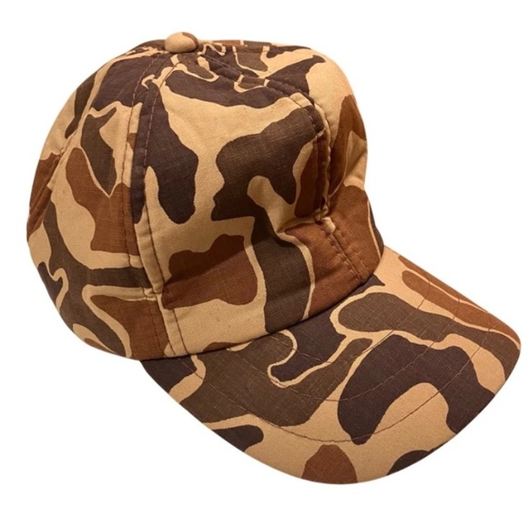 Vintage 80s Original Duck Camo Ear Flap Hat Foam Insulated Hunting Cap - Picture 2 of 9